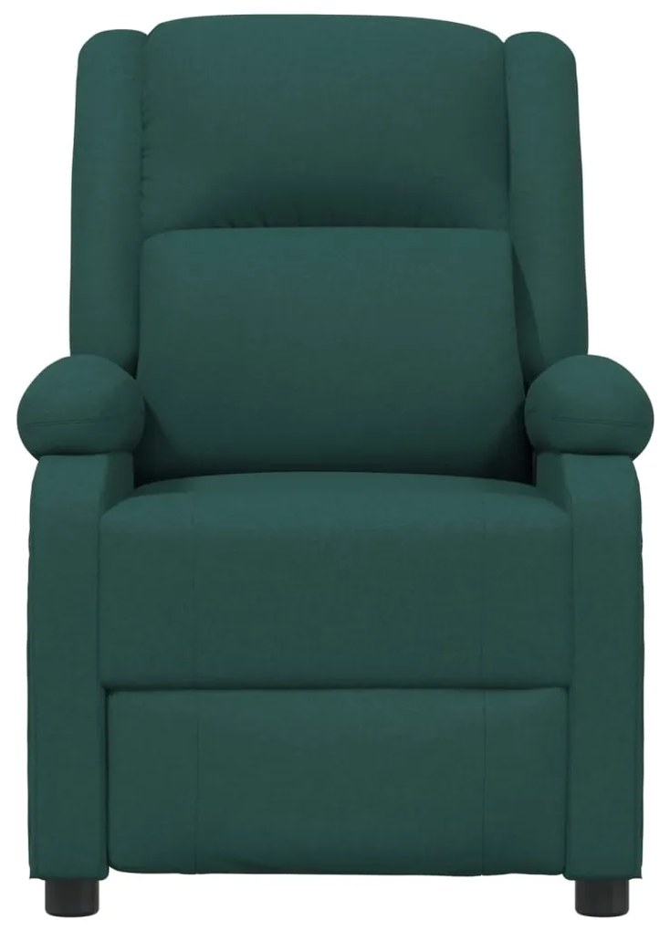 vidaXL Πολυθρόνα Μασάζ Ηλεκτρική Σκούρο Πράσινο Υφασμάτινη