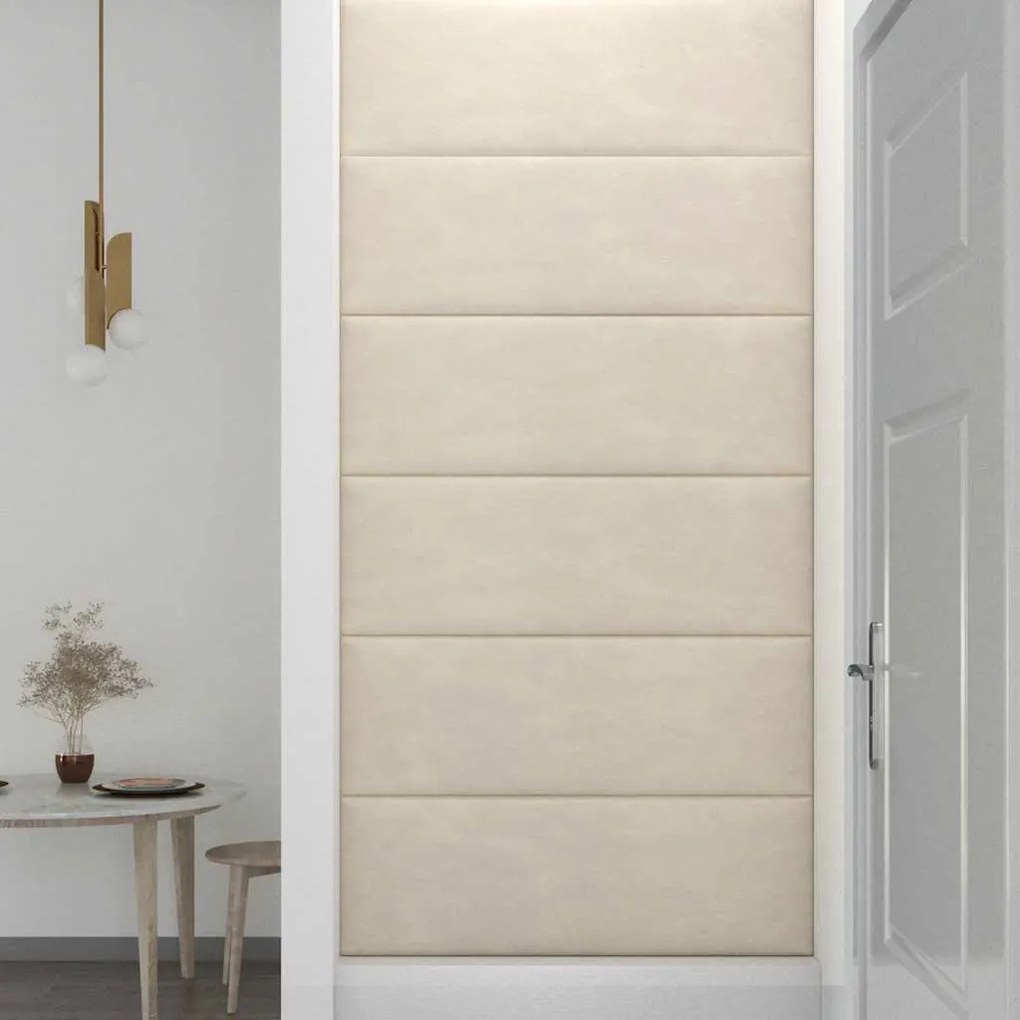 vidaXL Πάνελ Τοίχου 12 τεμ. Λευκό 90 x 30 εκ. 3,24 μ² Βελούδινα