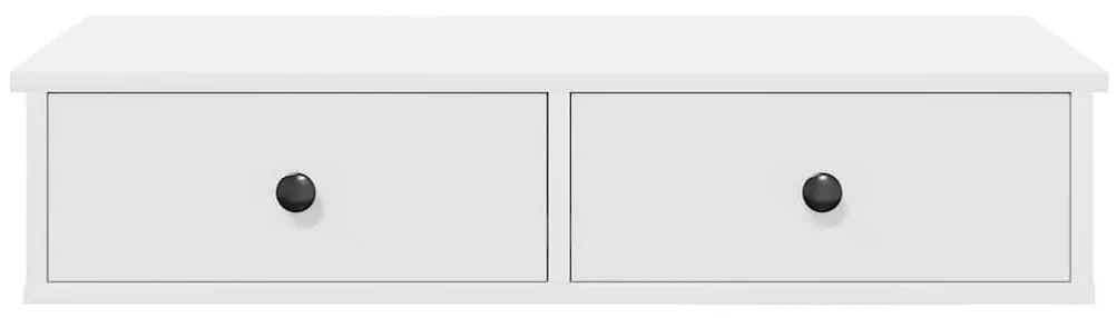 vidaXL Ράφι τοίχου με συρτάρια Λευκό 80x34x17 cm Κατασκευασμένο ξύλο