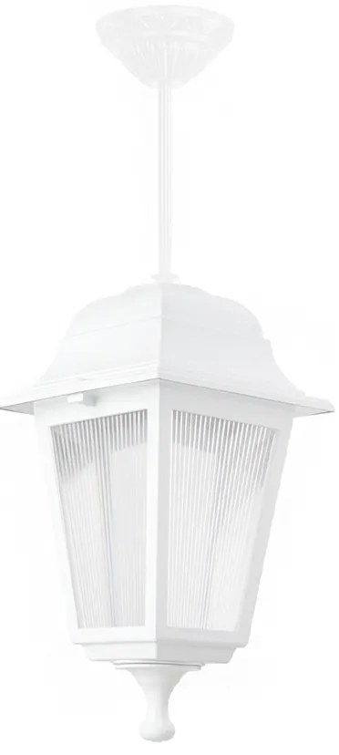 GloboStar® SOLME 203-0219 Vintage Κρεμαστό Φωτιστικό Φαναράκι Μονόφωτο 1 x E27 IP44 Λευκό Πλαστικό Σώμα - Μ15 x Π15 x Υ50cm