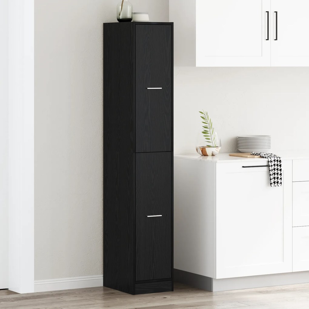 vidaXL Ντουλάπι Αποθήκης Μαύρης Δρυός 30x41x174.5 εκ. Κατασκευασμένο Ξύλο