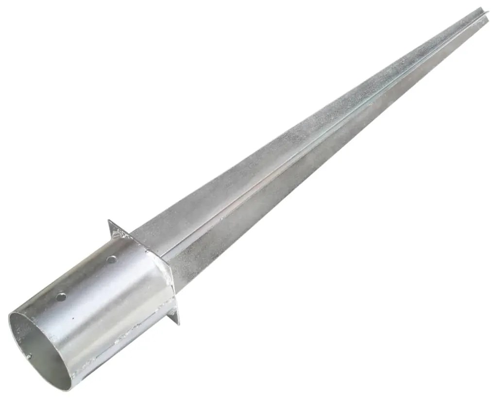 vidaXL Στηρίγματα Εδάφους 2 τεμ. Ασημί 10x76 εκ. Γαλβανισμένο Ατσάλι