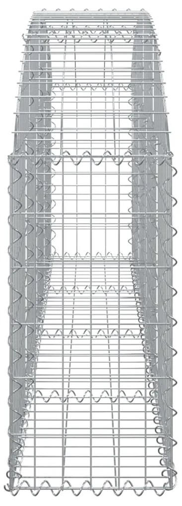 Συρματοκιβώτιο Τοξωτό 200x30x60/80εκ. από Γαλβανισμένο Χάλυβα - Ασήμι