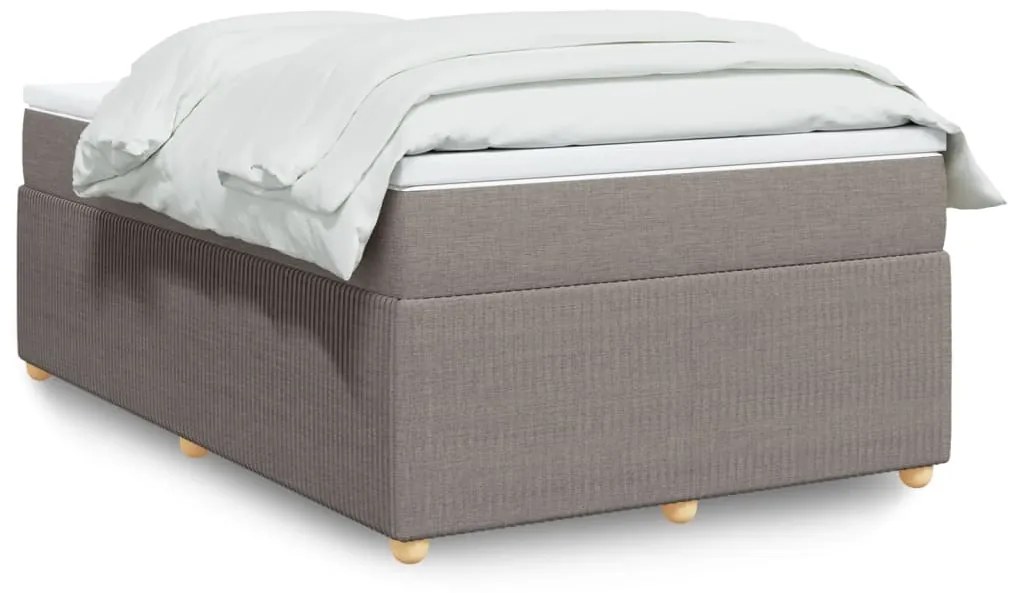 vidaXL Κρεβάτι Boxspring με Στρώμα Taupe 120x190 εκ. Υφασμάτινο