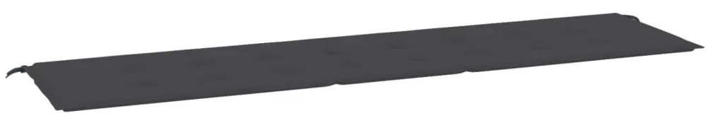 Μαξιλάρι Πάγκου Κήπου Μαύρο 200x50x4 εκ. Ύφασμα Oxford 47613