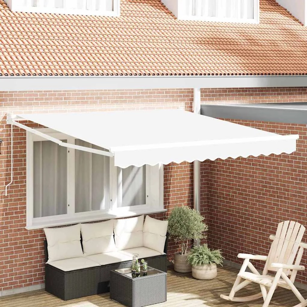 vidaXL Ανασυρόμενη Τέντα Λευκή 350x250 cm