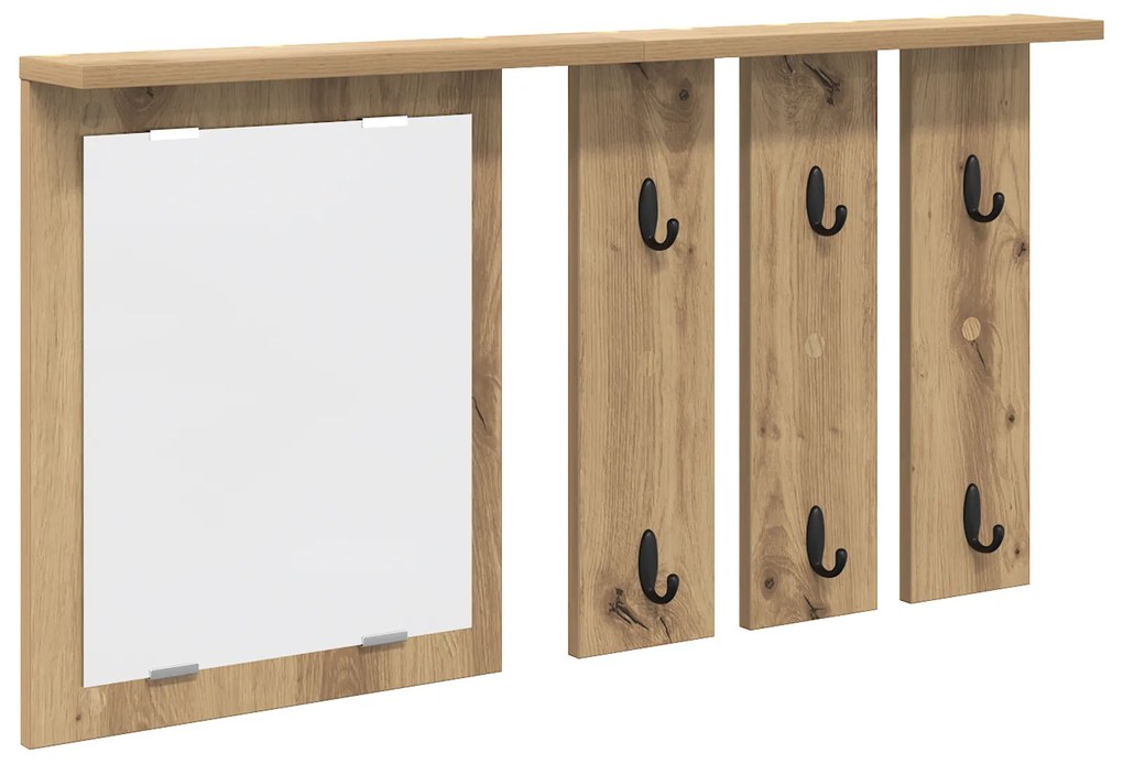 vidaXL Τοίχου Κρεμάστρα με ράφι artisan δρυς 85 x 10 x 45 εκ.