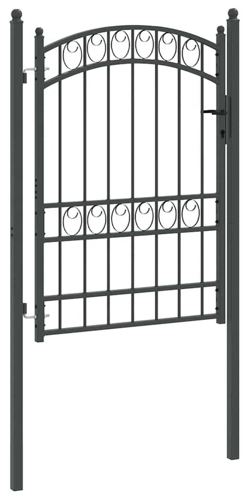 vidaXL Πύλη Φράχτη Γκρι 170 x 100 εκ. Ατσάλι με Επικάλυψη Πούδρας