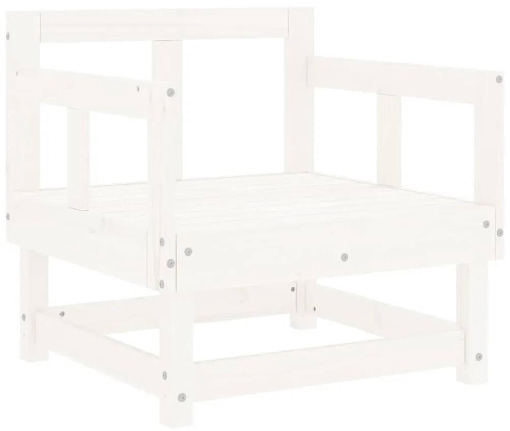 vidaXL Καρέκλες Κήπου με Μαξιλάρια 2 τεμ. Λευκές από Μασίφ Ξύλο Πεύκου