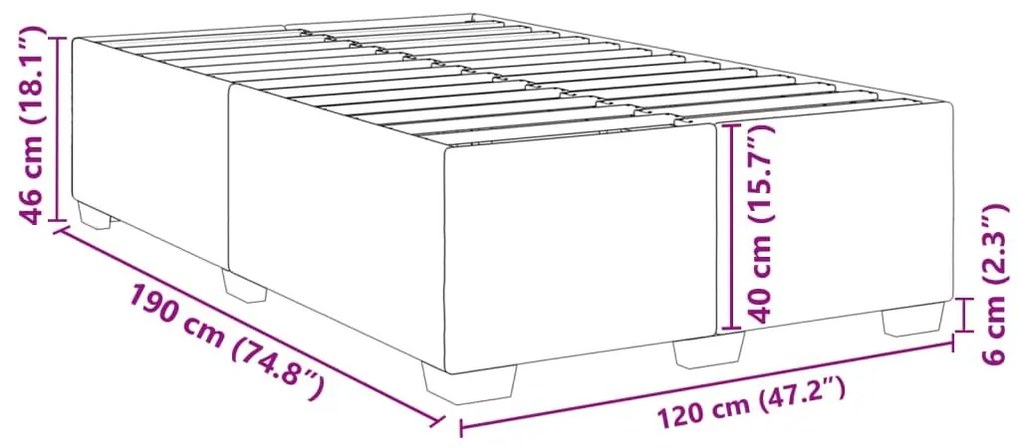 Πλαίσιο Κρεβατιού χωρίς στρώμα Taupe 120x190 εκ. Υφασμάτινο - Μπεζ-Γκρι