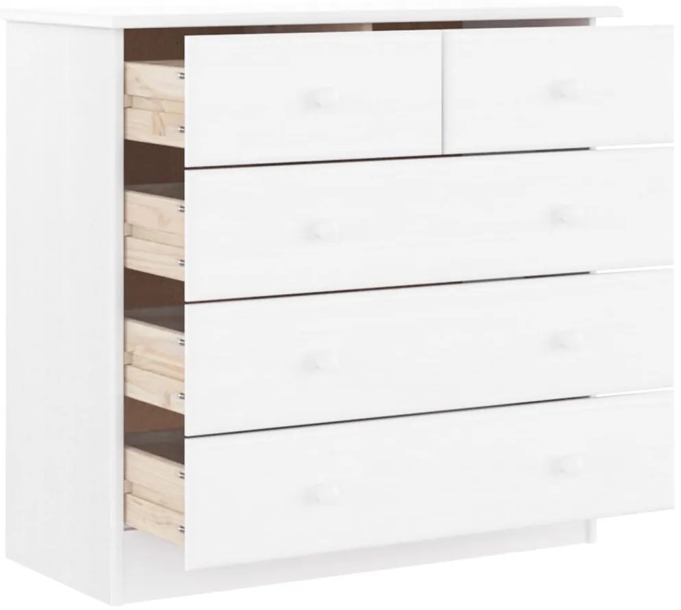 vidaXL Συρταριέρα ALTA Λευκή 77 x 35 x 73 εκ. από Μασίφ Ξύλο Πεύκου