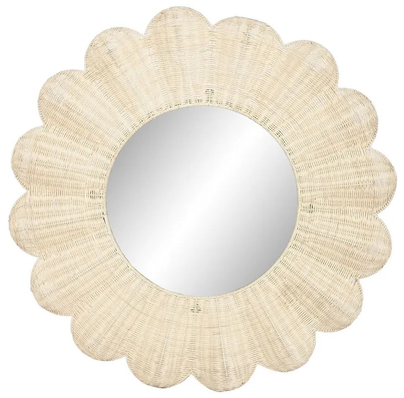 Τοίχο καθρέφτη Home ESPRIT Φυσικό Boho 91 x 6 x 91 cm