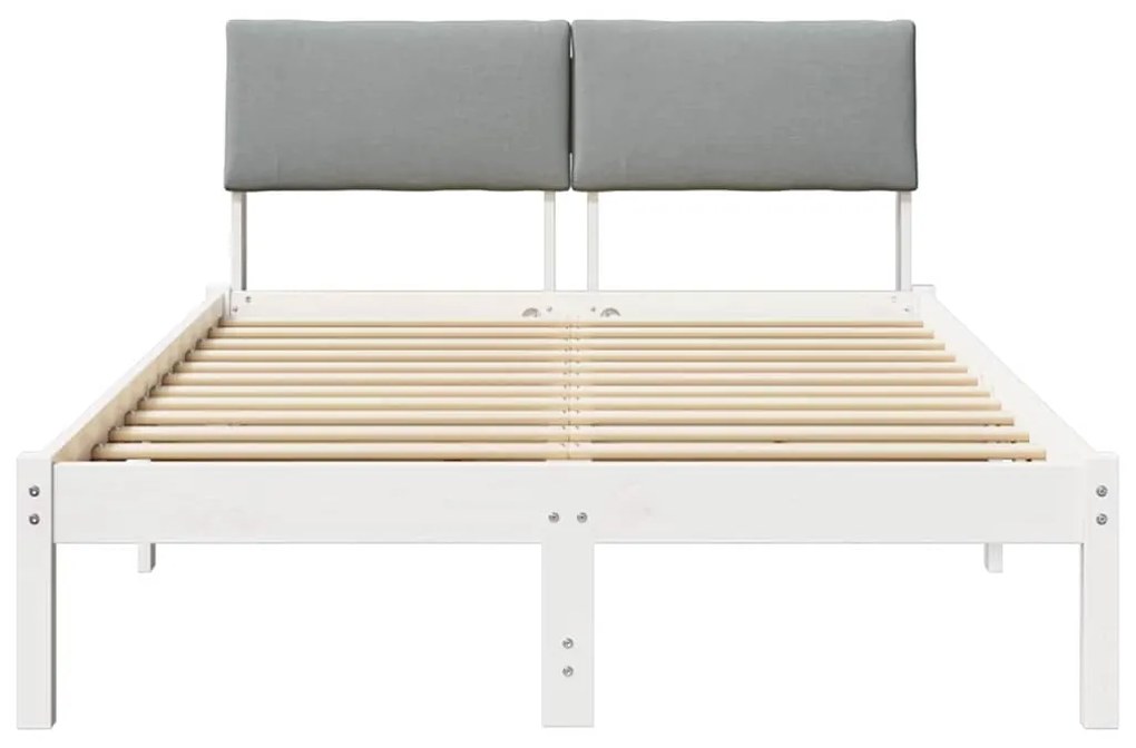 vidaXL Σκελετός Κρεβατιού Λευκό και ανοιχτό γκρι 120 x 200 cm