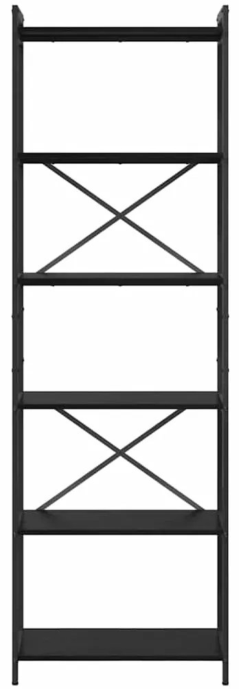 vidaXL Ράφι Βιβλίων Μαύρη Οξυά 40 x 30 x 85 εκ Επεξεργασμένο ξύλο