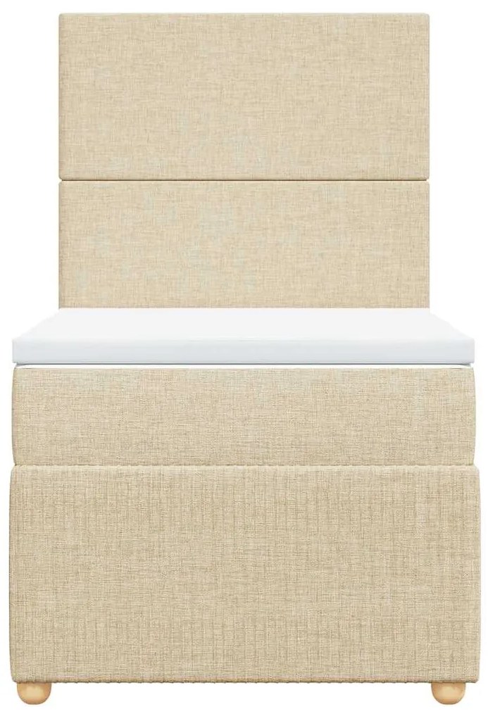 vidaXL Κρεβάτι Boxspring με Στρώμα Κρεμ 100 x 200 εκ. Υφασμάτινο