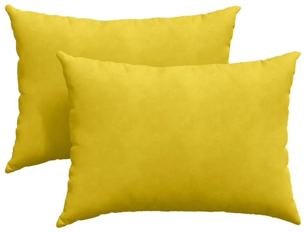 vidaXL Μαξιλάρι Καναπέ 2 pcs Κίτρινο 70 x 50 cm Υφασμάτινο Κορντουρά