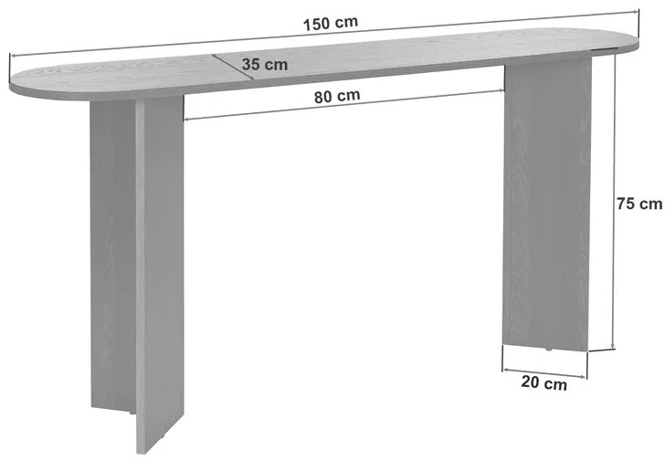 Κονσόλα Sira Megapap χρώμα travertine 150x35x75εκ.