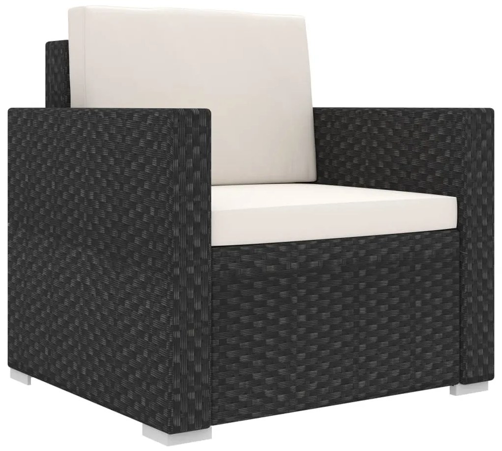 vidaXL Σαλόνι Κήπου 8 Τεμαχίων Μαύρο από Συνθετικό Ρατάν με Μαξιλάρια