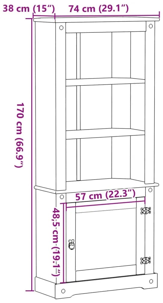 ΝΤΟΥΛΑΠΙ CORONA 74 X 38 X 170 ΕΚ. ΑΠΟ ΜΑΣΙΦ ΞΥΛΟ ΠΕΥΚΟΥ 4002782