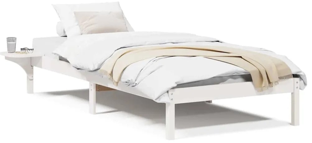 vidaXL Πλαίσιο κρεβατιού με κομοδίνα Λευκό 90 x 200 cm Λευκό