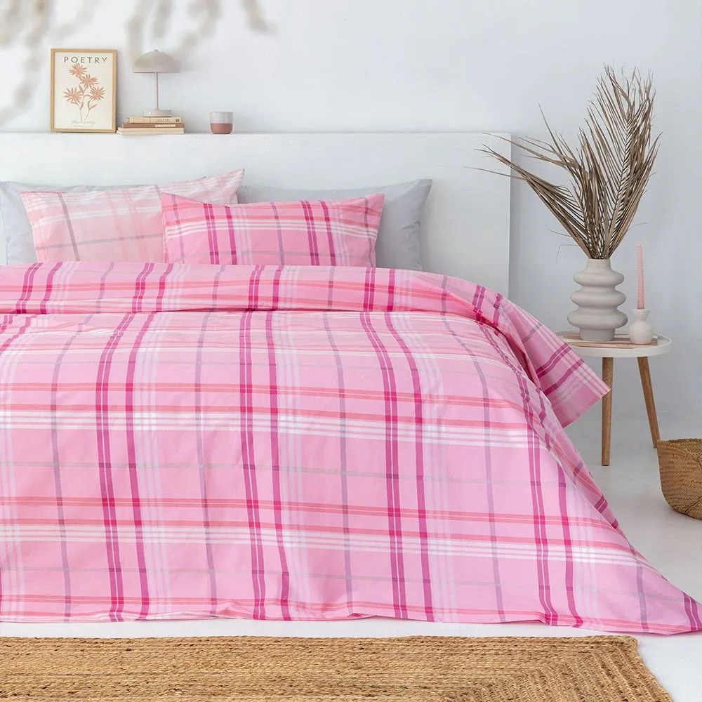 Σεντόνια FL6242 (Σετ 4τμχ) Pink Palamaiki King Size 265x260cm 100% Βαμβάκι