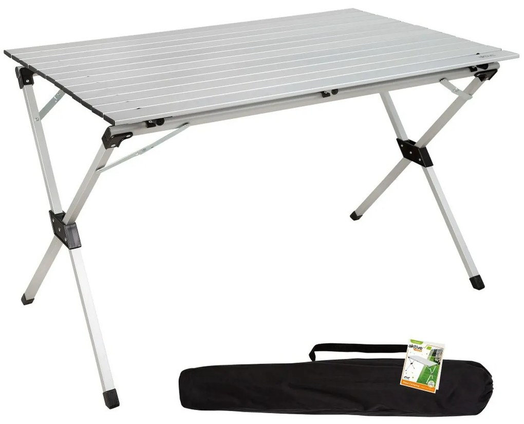 Πτυσσομενο τραπεζακι Aktive Ασημί Αλουμίνιο 110 x 70 x 70 cm (4 Μονάδες)
