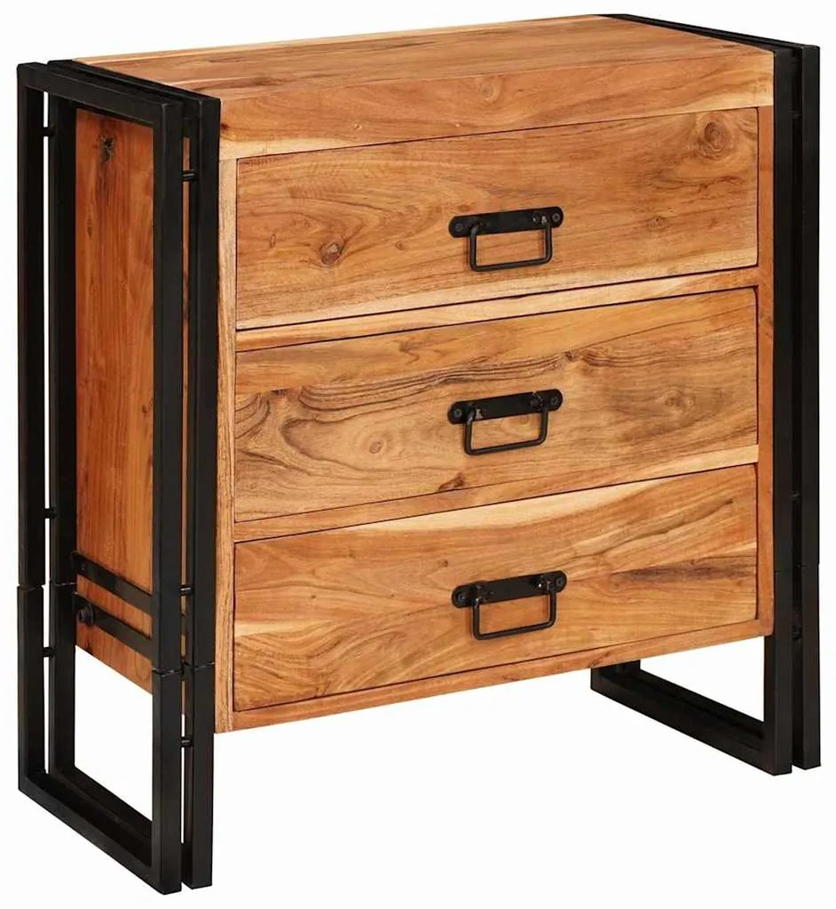 vidaXL Πλαϊνό γραφείο Καφέ 66 x 33 x 70 εκ. Στερεό Ξύλο Ακακίας