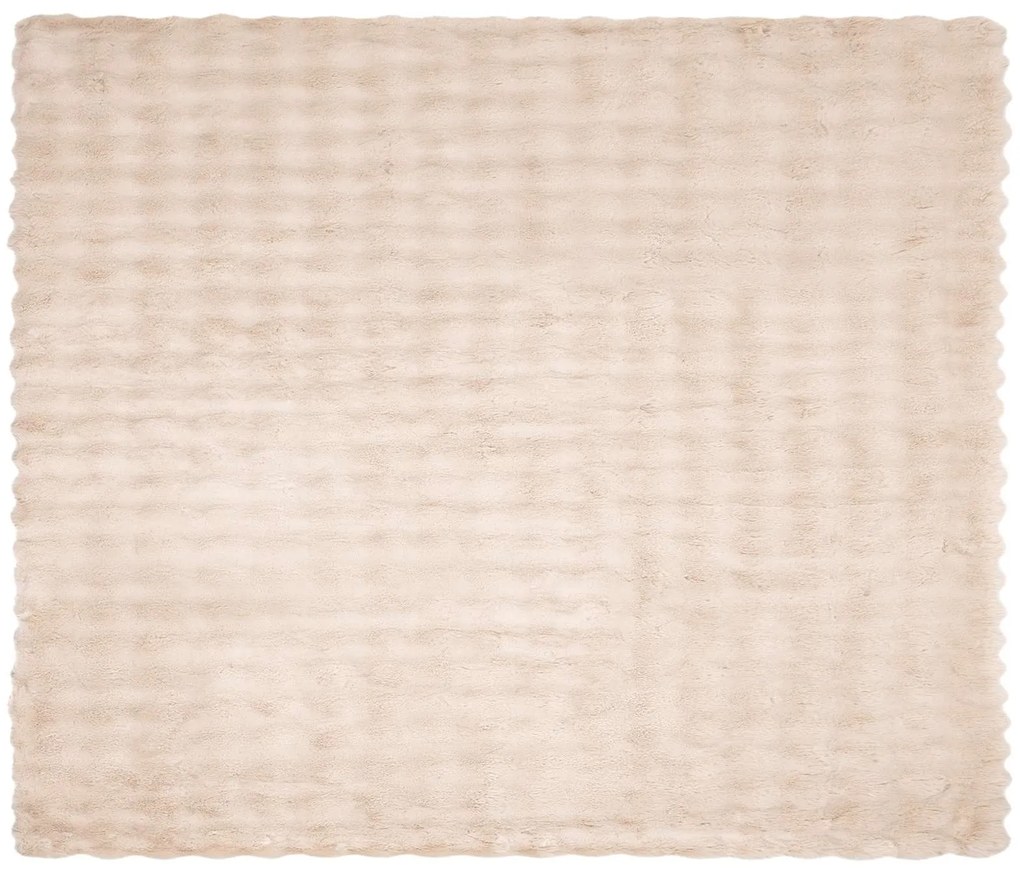 vidaXL Ψεύτικη κουβέρτα από κουνέλι Μπεζ 240 x 270 εκ. Πολυεστέρας