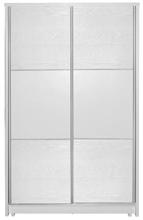 Ντουλάπα ρούχων Griffin pakoworld δίφυλλη με συρόμενες πόρτες χρώμα λευκό 121x56.5x180.5εκ - MDF - 249-000022