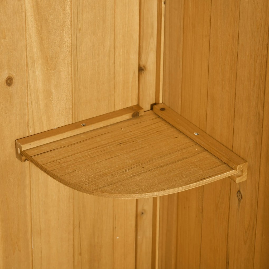 Outsunny Ντουλάπι Κήπου, Σπιτάκι Εργαλείων, Αποθήκη Εργαλείων με Ράφια, Ασφαλτόστρωτη Στέγη, Παράθυρο, Ξύλο, Κίτρινο+Πράσινο, 77 x 54,2 x 179 cm