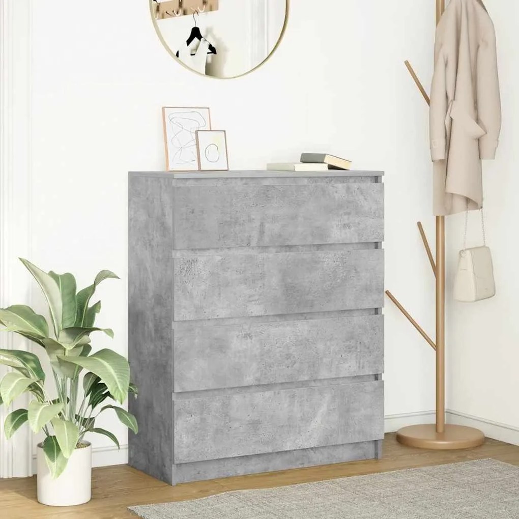 Sideboard Μπετόν Γκρι 80x35x99 cm Κατασκευασμένο ξύλο - Γκρι