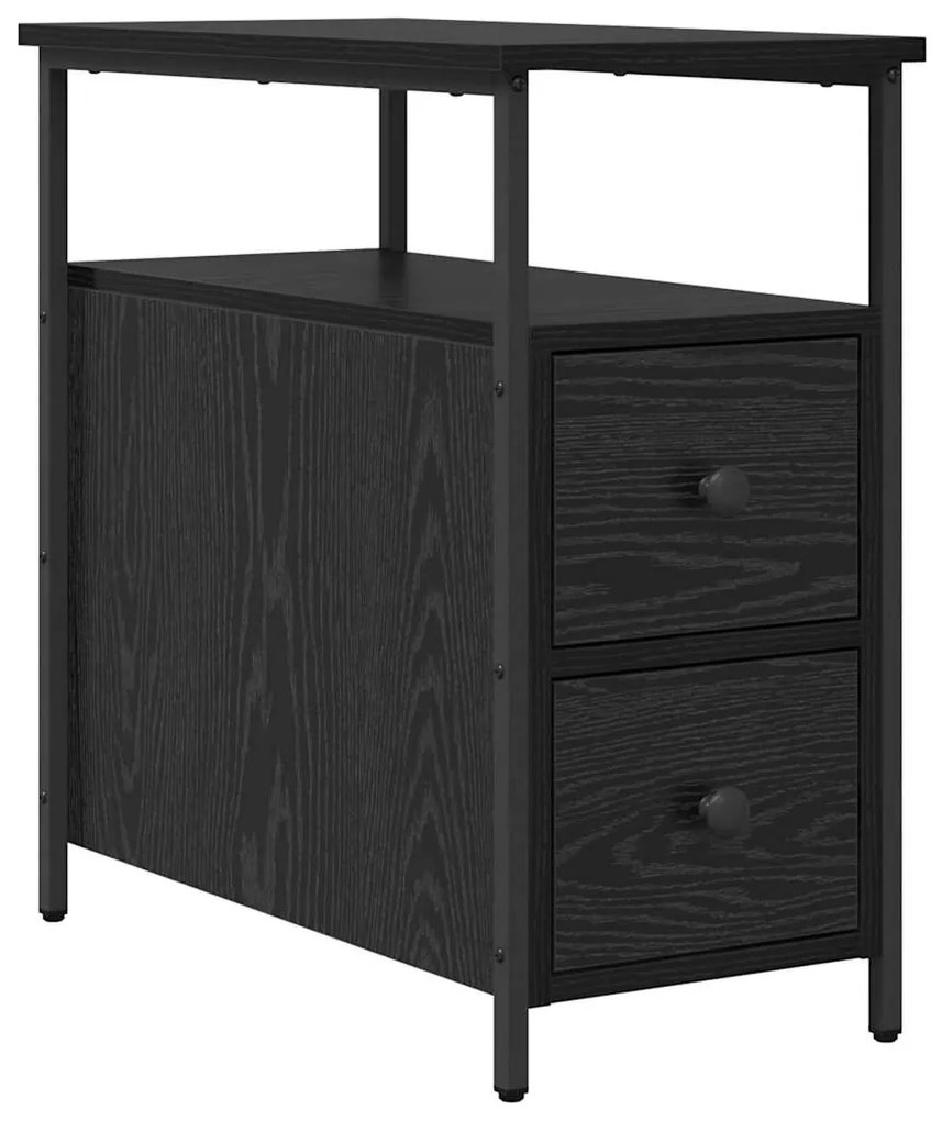 vidaXL Κομοδίνο Μαύρη δρυς 30 x 60 x 60 εκ. Επεξεργασμένο ξύλο