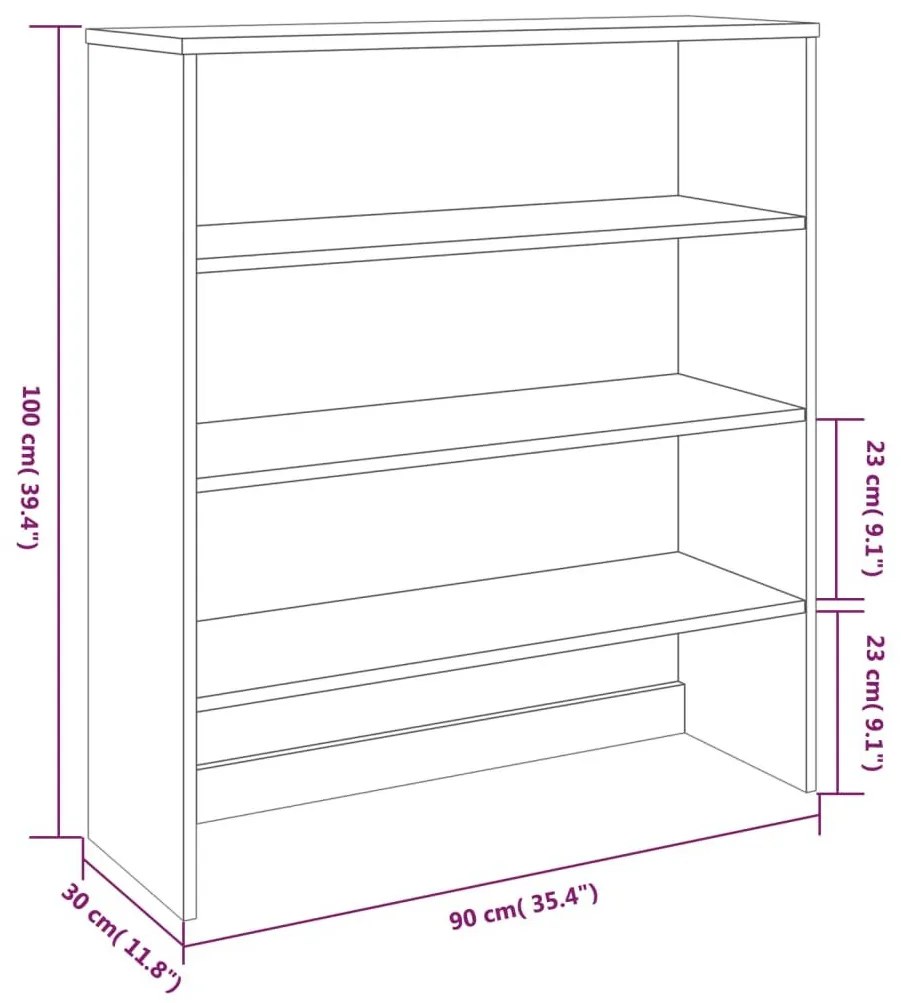 Πάνω Μέρος Ντουλαπιού HAMAR Αν. Γκρι 90x30x100 εκ. Μασίφ Πεύκο - Γκρι