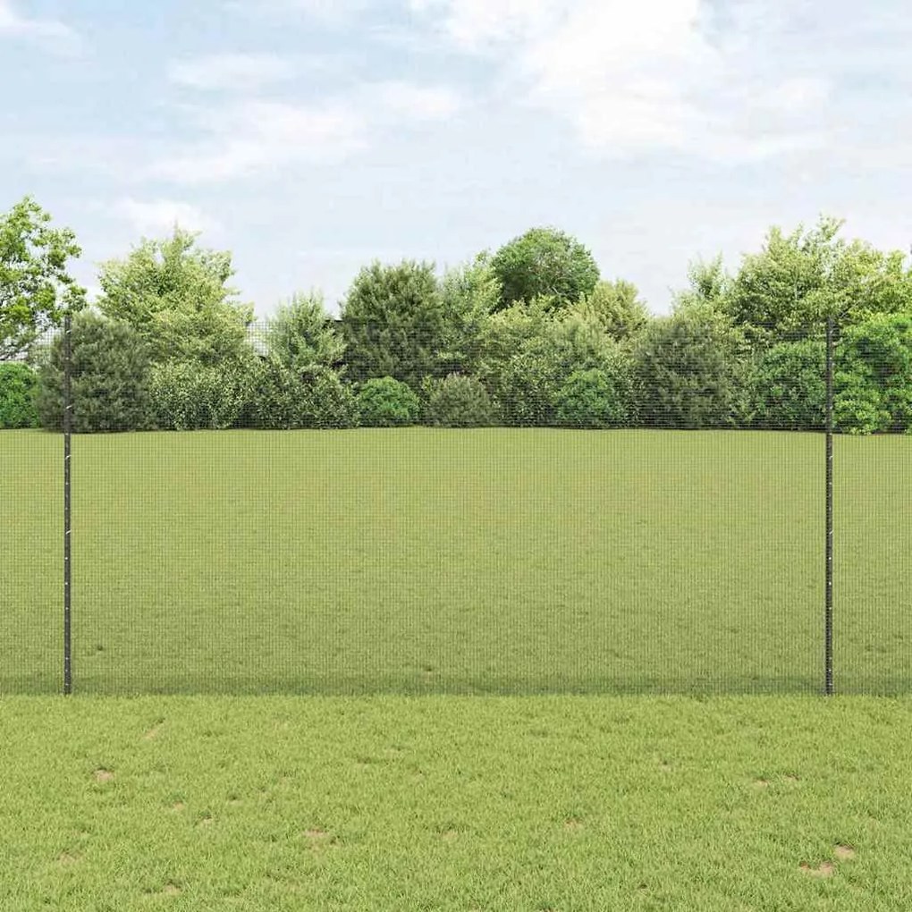 vidaXL Φράχτης με Στήλες. Γκρι 1.5 x 25 m Ατσάλι