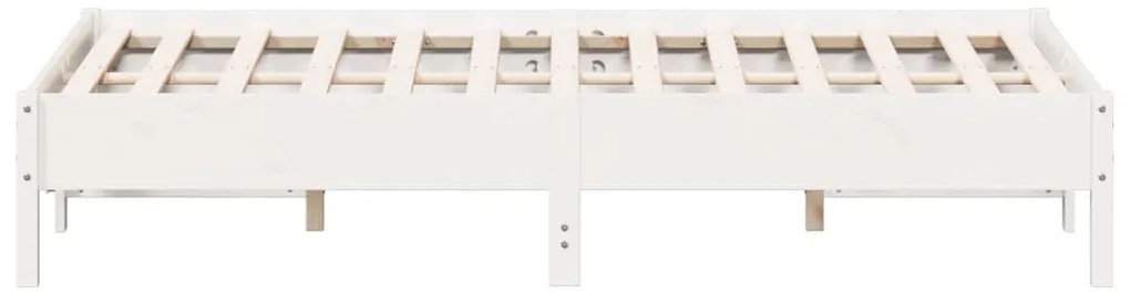 vidaXL Σκελετός Κρεβ. Χωρίς Στρώμα Λευκό 150x200 εκ Μασίφ Πεύκο