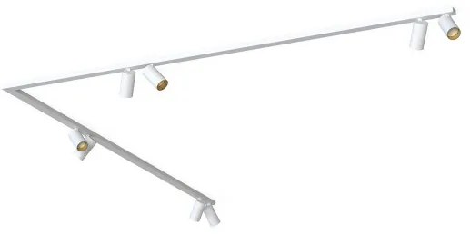 Σποτ Φωτιστικό Ράγας 8xGU10 10W IP20 Mono Corner 2x200 Nowodvorski-7697-Λευκό-Χρυσό 7697