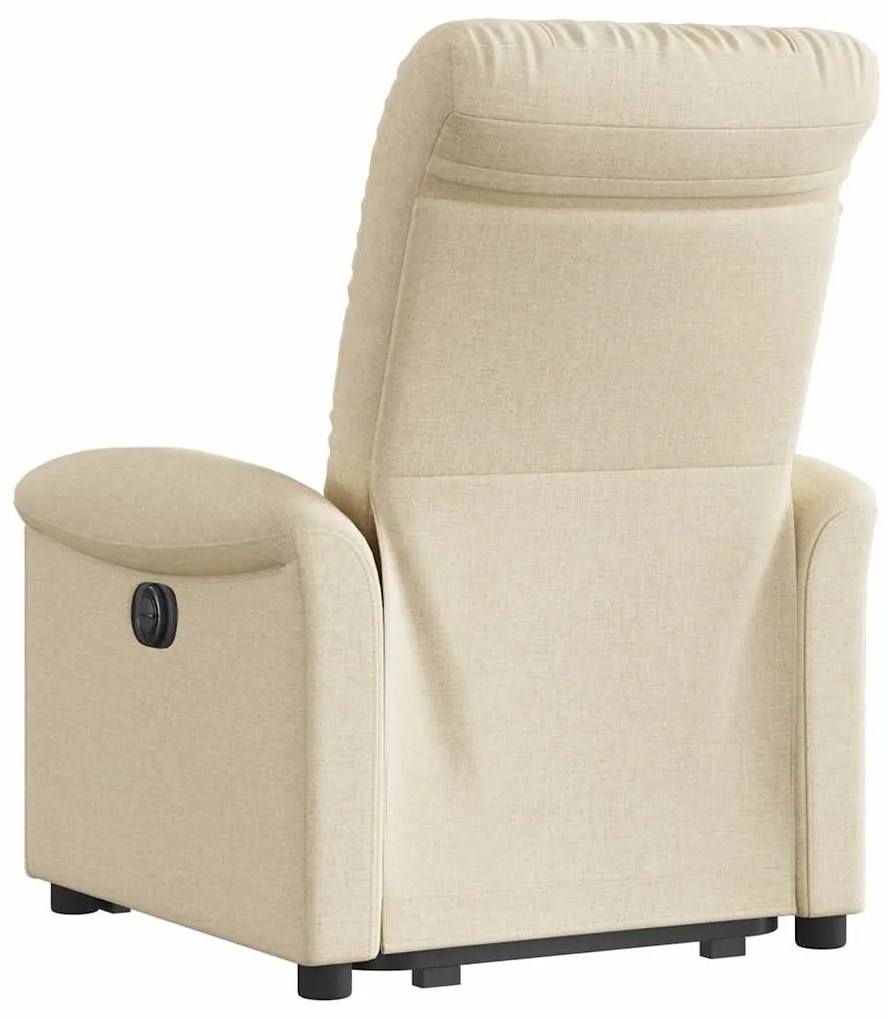 vidaXL Πολυθρόνα Ανακλινόμενη με Ανύψωση Κρεμ Υφασμάτινη