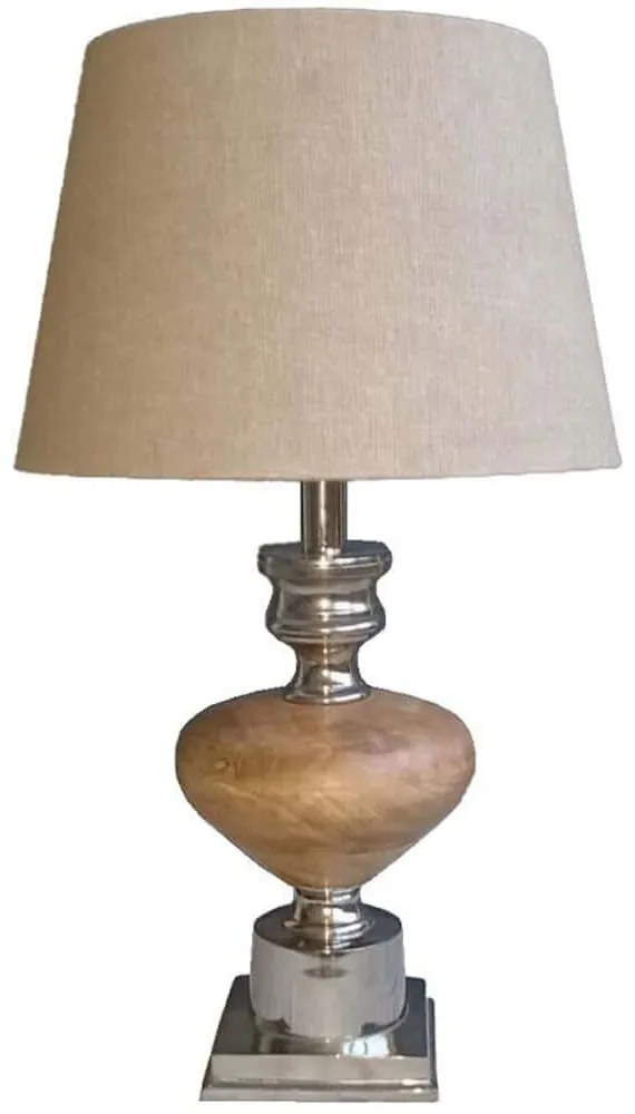 Φωτιστικό Επιτραπέζιο Brice 028234 14x14x48cm Ε27 40W Silver-Beige