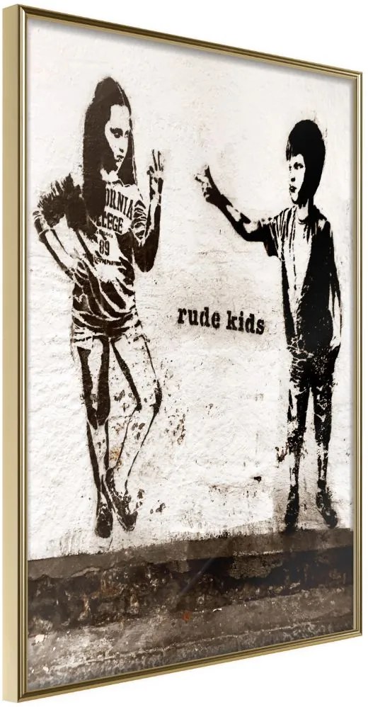 Αφίσα - Banksy: Rude Kids - 20x30 - Χρυσό - Χωρίς πασπαρτού