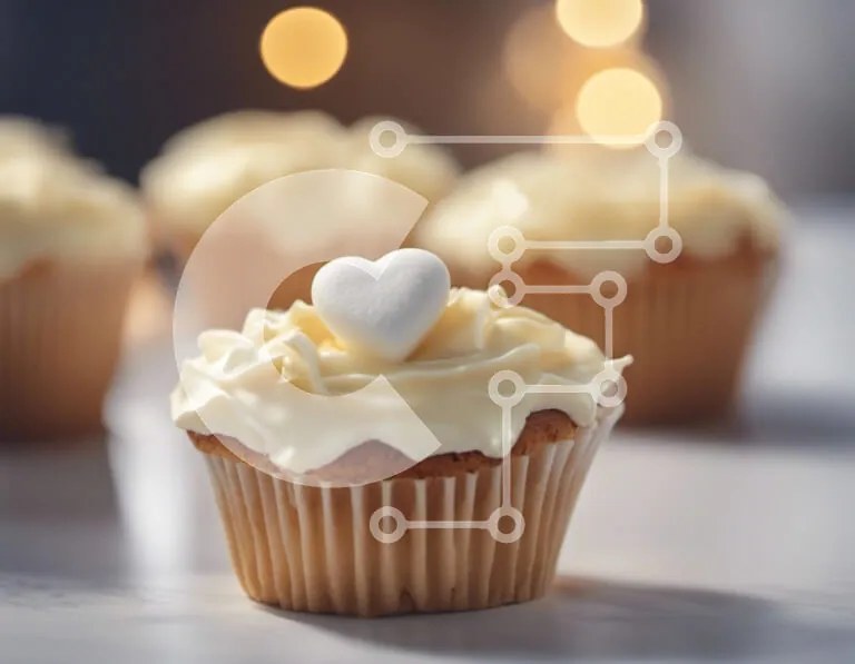 Intra Συλλεκτικό Ξύλινο Παζλ Plywood  4mm - Κομψά cupcakes με διακόσμηση σε σχήμα καρδιάς Σε Ξύλινο Κουτί - Διαστάσεις: 10x10 cm – 25 κομμάτια