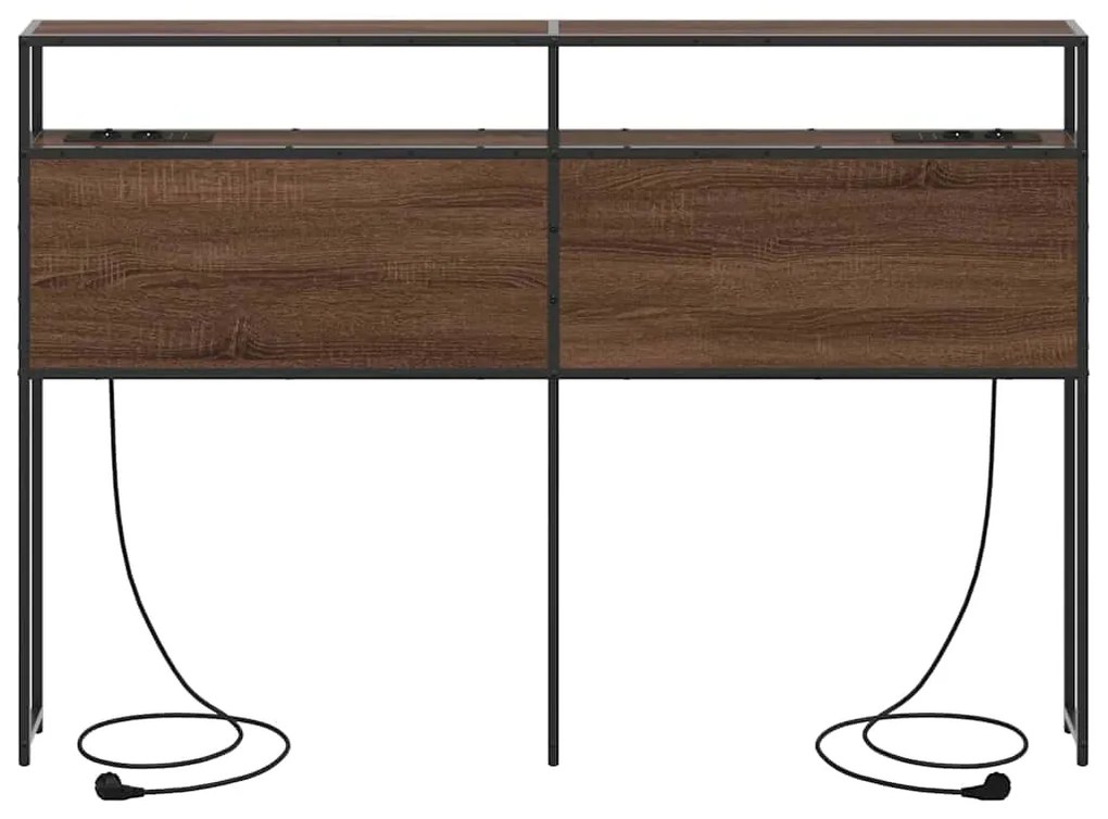 vidaXL Κεφαλάρι Αποθήκης με ράφι Καφέ δρυς 140 cm Επεξεργασμένο ξύλο