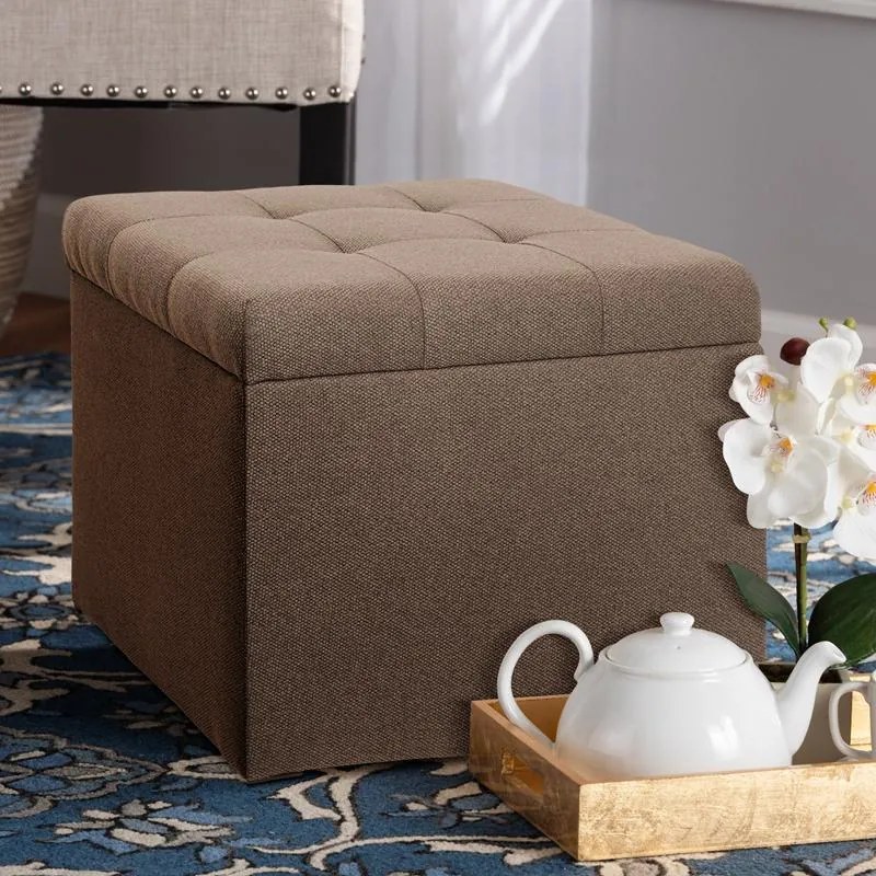 Ταμπουρέ με Αποθηκευτικό Χώρο 24 FL032 Fylliana Καφέ 50x50x46 εκ. 50x50x46 εκ.