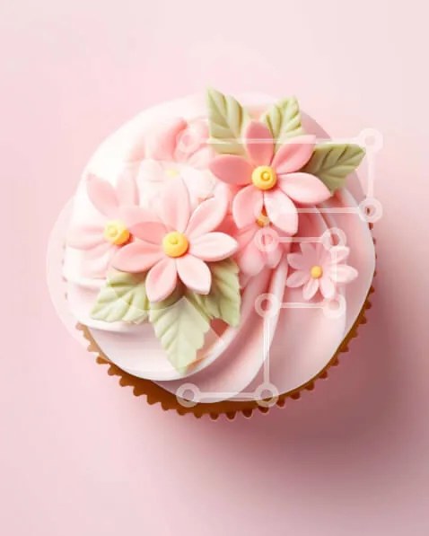Intra Συλλεκτικό Ξύλινο Παζλ Plywood  4mm - Ροζ Cupcake με Floral Διακοσμητικά Σε Ξύλινο Κουτί - Διαστάσεις: 10x10 cm – 25 κομμάτια