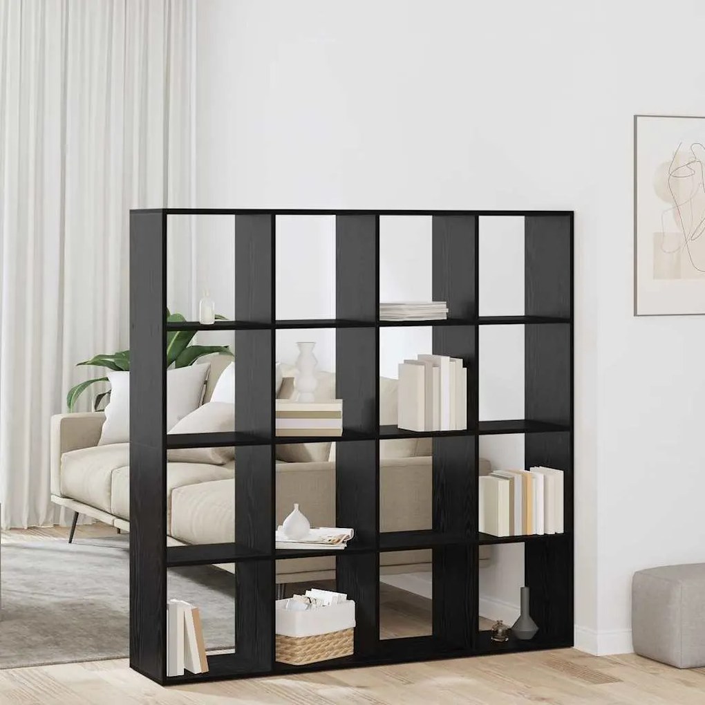vidaXL Βιβλιοθήκη Μαύρη δρυς 137.5 x 29 x 137.5 εκ Επεξεργασμένο ξύλο