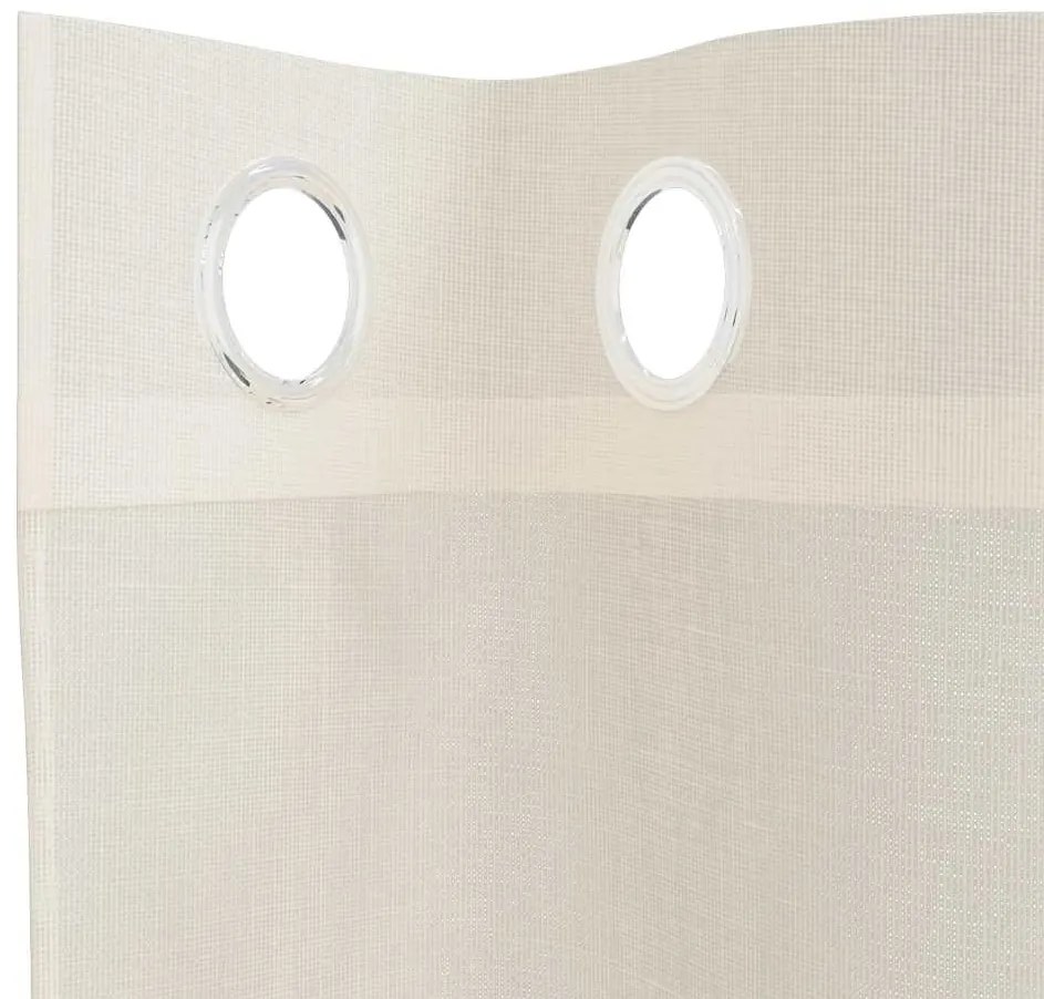 vidaXL Κουρτίνες Voile με ροδέλες 2 τεμάχια Κρεμ 140x260 εκ.