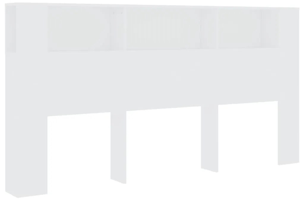 vidaXL Κεφαλάρι Με Αποθηκευτικό Χώρο Λευκό 200x18,5x104,5 εκ.