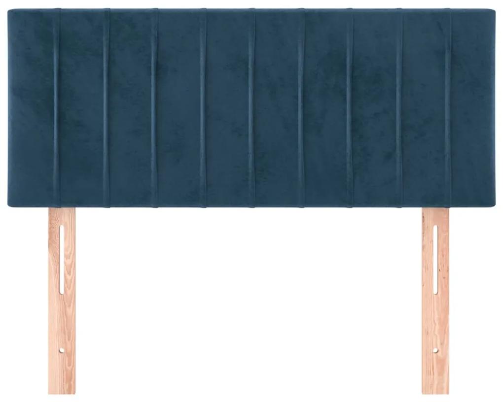 vidaXL Κεφαλάρι Κρεβατιού Σκούρο Μπλε 80 x 5 x 78/88 εκ. Βελούδινο