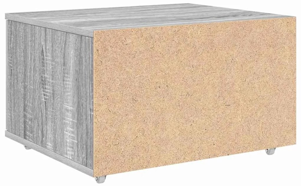 vidaXL Ντουλάπι με Συρτάρια με τροχούς Γκρίζο Σονομα 55 x 45 x 31 εκ