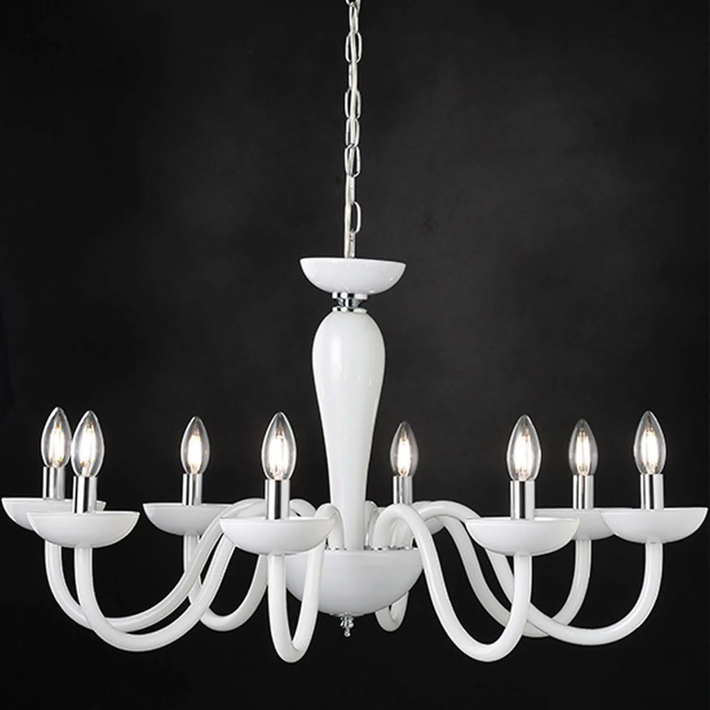 Πολυέλαιος 8Φ BLK82188PWC White Crystal, Metal