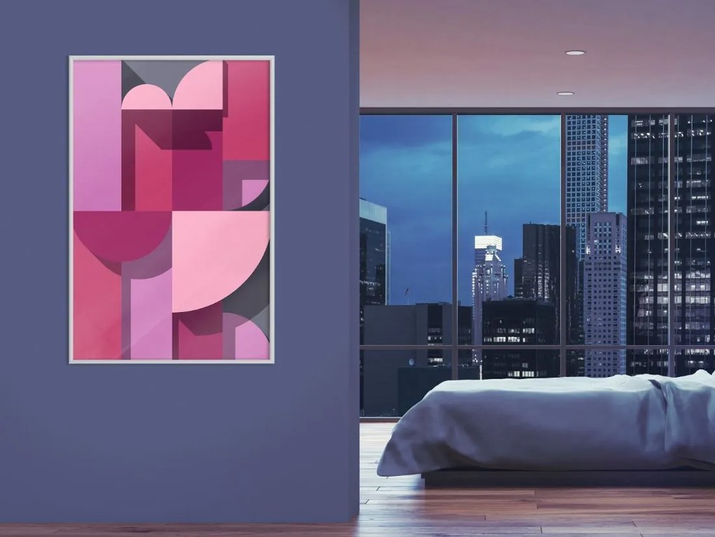 Αφίσα - Pink Geometry - 20x30 - Χρυσό - Χωρίς πασπαρτού